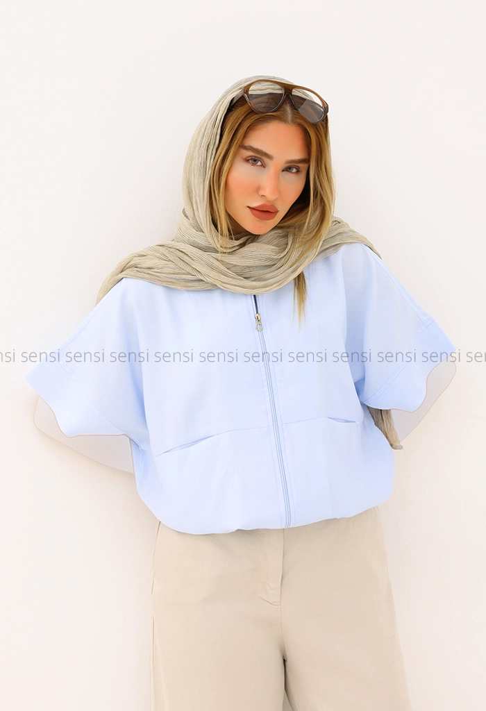 وست زنانه جلو زیپ کتان سیلک کد1006415